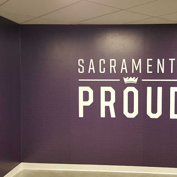 Arena wall wrap installation, indirectly