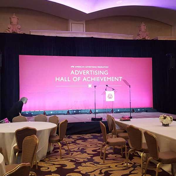 Thirty-foot printed event backdrop