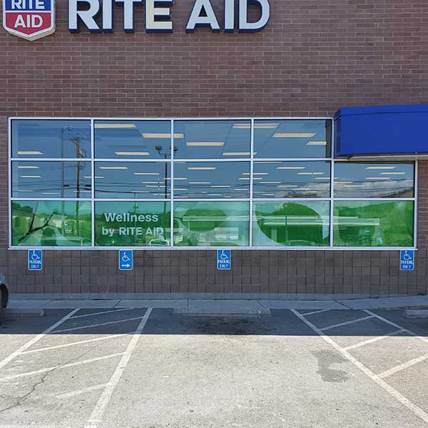Printed window advertising graphics