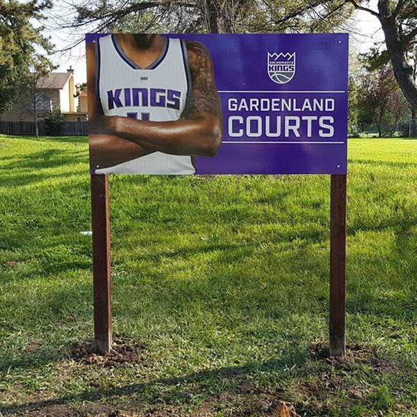 Exterior monument sign installation