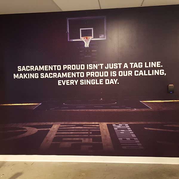 Arena wall wrap graphics, indirectly