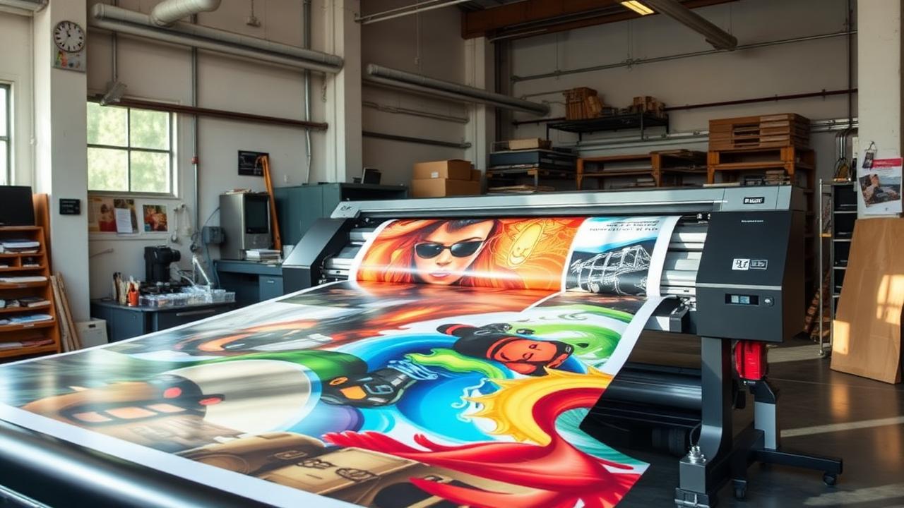 Large format printer running a full-color graphic panel